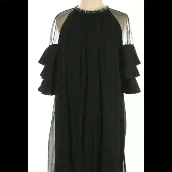 𝅺FOR Her NYC Black Embellished Neck Cocktail Dress - Picture 2 of 4